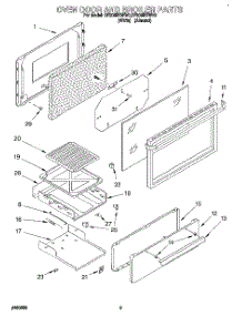 02 - Oven Door And Broiler parts for Whirlpool Range SF305BEWN0 from AppliancePartsPros.com