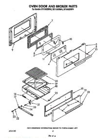 Oven Door And Broiler parts for Whirlpool Range SF3100SRW3 from AppliancePartsPros.com