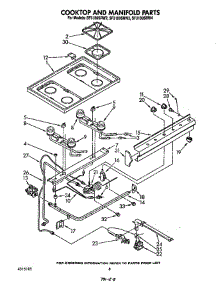 Cooktop And Manifold parts for Whirlpool Range SF3100SRW3 from AppliancePartsPros.com