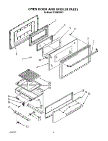 03 - Oven Door And Broiler parts for Whirlpool Range SF330PEWW3 from AppliancePartsPros.com