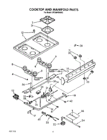 05 - Cooktop And Manifold, Lit / Optional parts for Whirlpool Range SF330PEWW3 from AppliancePartsPros.com