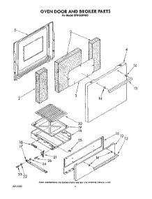 03 - Oven Door And Broiler parts for Whirlpool Range SF0100ERW5 from AppliancePartsPros.com