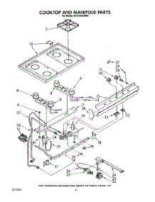 05 - Cooktop And Manifold, Lit / Optional parts for Whirlpool Range SF0100ERW5 from AppliancePartsPros.com