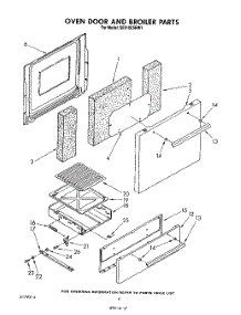 03 - Oven Door And Broiler parts for Whirlpool Range SF010ESRW1 from AppliancePartsPros.com