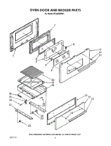 03 - Oven Door And Broiler parts for Whirlpool Range SF3300EWW1 from AppliancePartsPros.com