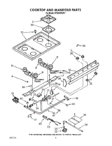 05 - Cooktop And Manifold, Lit / Optional parts for Whirlpool Range SF3300EWW1 from AppliancePartsPros.com