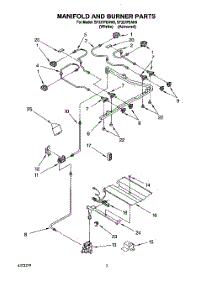 03 - Manifold And Burner parts for Whirlpool Range SF337PEAN0 from AppliancePartsPros.com