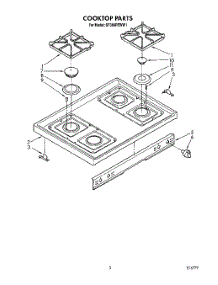 03 - Cooktop parts for Whirlpool Range SF386PEWW1 from AppliancePartsPros.com