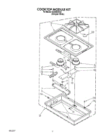 06 - Cooktop Module Kit parts for Whirlpool Cooktop SC8900EXQ2 from AppliancePartsPros.com