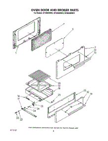 05 - Oven Door And Broiler parts for Whirlpool Range SF3000SRW3 from AppliancePartsPros.com