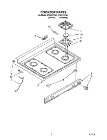 03 - Cooktop parts for Whirlpool Range SF387PCYW0 from AppliancePartsPros.com