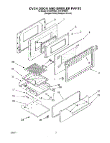 02 - Oven Door And Broiler parts for Whirlpool Range SF318PEWZ1 from AppliancePartsPros.com