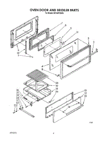 05 - Oven Door And Broiler parts for Whirlpool Range SF316PESW5 from AppliancePartsPros.com