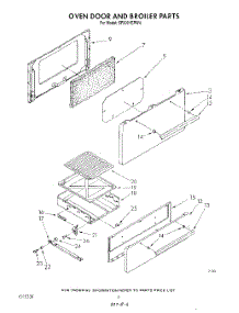 03 - Oven Door And Broiler parts for Whirlpool Range SF3001ERW1 from AppliancePartsPros.com