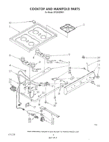 05 - Cook Top And Manifold , Literature parts for Whirlpool Range SF3001ERW1 from AppliancePartsPros.com