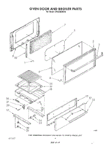 04 - Oven Door And Broiler parts for Whirlpool Range SF305EERW5 from AppliancePartsPros.com