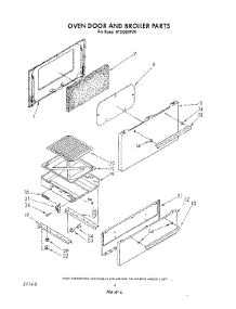 03 - Oven Door And Broiler parts for Whirlpool Range SF3020ERW5 from AppliancePartsPros.com
