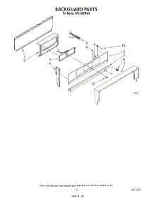 04 - Backguard parts for Whirlpool Range SF310PERW4 from AppliancePartsPros.com