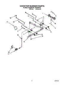 02 - Cooktop And Burner parts for Whirlpool Range SF310PEYW1 from AppliancePartsPros.com