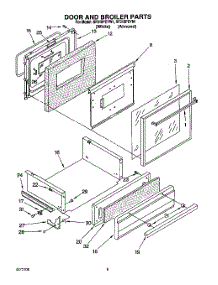 07 - Door And Broiler parts for Whirlpool Range SF310PEYW1 from AppliancePartsPros.com