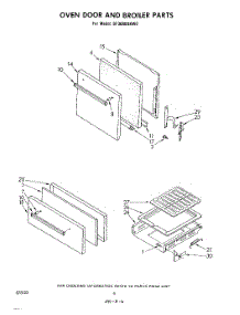 04 - Oven Door And Broiler parts for Whirlpool Range SF3000SKW0 from AppliancePartsPros.com