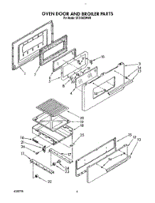 05 - Oven Door And Broiler parts for Whirlpool Range SF3100EWW0 from AppliancePartsPros.com