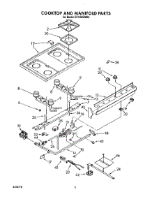 06 - Cooktop And Manifold, Lit / Optional parts for Whirlpool Range SF3100EWW0 from AppliancePartsPros.com