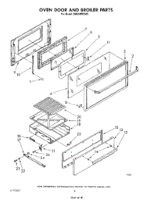 05 - Oven Door And Broiler parts for Whirlpool Range SM958PESW0 from AppliancePartsPros.com