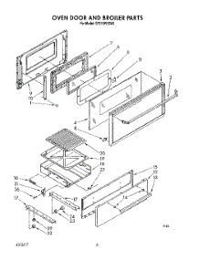 05 - Oven Door And Broiler parts for Whirlpool Range SF316PESW6 from AppliancePartsPros.com