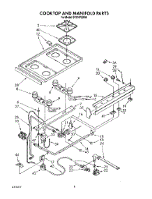 06 - Cooktop And Manifold, Lit / Optional parts for Whirlpool Range SF316PESW6 from AppliancePartsPros.com