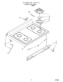 02 - Cooktop parts for Whirlpool Range SF387PEYB8 from AppliancePartsPros.com