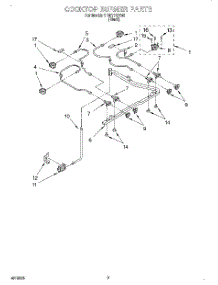 03 - Cooktop Burner parts for Whirlpool Range SF387PEYB8 from AppliancePartsPros.com