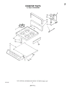 05 - Cook Top parts for Whirlpool Range SF0105EPW0 from AppliancePartsPros.com