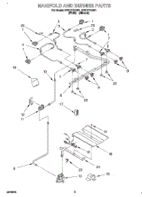 03 - Manifold And Burner parts for Whirlpool Range SF317PEAN1 from AppliancePartsPros.com