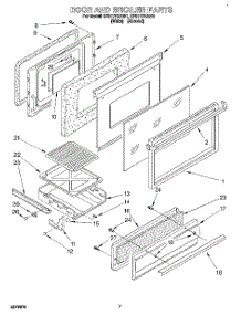 05 - Door And Broiler parts for Whirlpool Range SF317PEAN1 from AppliancePartsPros.com