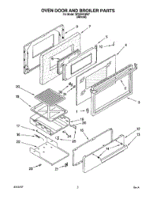 02 - Oven Door And Broiler parts for Whirlpool Range SF330PEWN7 from AppliancePartsPros.com