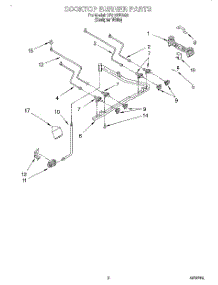 02 - Cooktop Burner parts for Whirlpool Range SF310PEAQ3 from AppliancePartsPros.com
