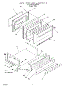06 - Door And Broiler parts for Whirlpool Range SF310PEAQ3 from AppliancePartsPros.com