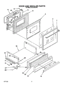 08 - Door And Broiler parts for Whirlpool Range SF310PEYW0 from AppliancePartsPros.com