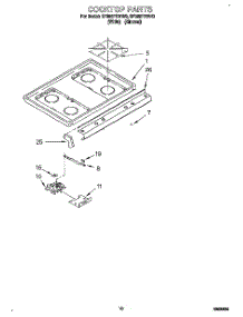 07 - Cooktop parts for Whirlpool Range SF388PEWN0 from AppliancePartsPros.com