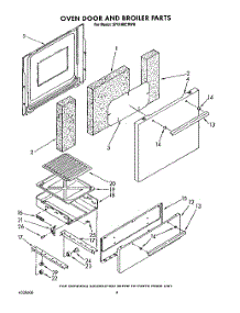 03 - Oven Door And Broiler parts for Whirlpool Range SF0100ERW8 from AppliancePartsPros.com