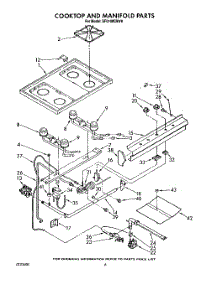 05 - Cooktop And Manifold, Lit / Optional parts for Whirlpool Range SF0100ERW8 from AppliancePartsPros.com