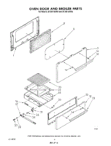 05 - Oven Door And Broiler parts for Whirlpool Range SF3001SRW0 from AppliancePartsPros.com