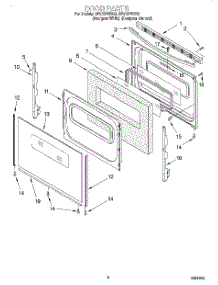 06 - Door, Lit / Optional parts for Whirlpool Range SF375PEEZ0 from AppliancePartsPros.com