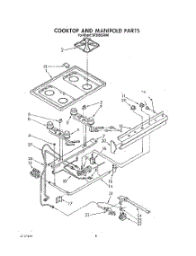 06 - Cooktop And Manifold , Lit / Optional parts for Whirlpool Range SF3000SRW0 from AppliancePartsPros.com
