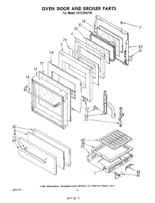 04 - Oven Door And Broiler parts for Whirlpool Range SF313PEPT0 from AppliancePartsPros.com