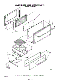 05 - Oven Door And Broiler parts for Whirlpool Range SF302BSRW1 from AppliancePartsPros.com