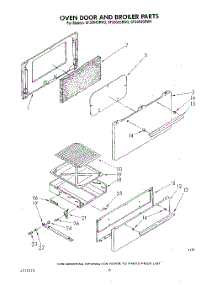 05 - Oven Door And Broiler parts for Whirlpool Range SF3004SRW4 from AppliancePartsPros.com