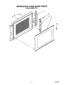 09 - Microwave Oven Door parts for Whirlpool Range SM980PEYW0 from AppliancePartsPros.com