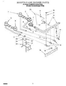 04 - Manifold And Burner parts for Whirlpool Range SS385PEBH0 from AppliancePartsPros.com